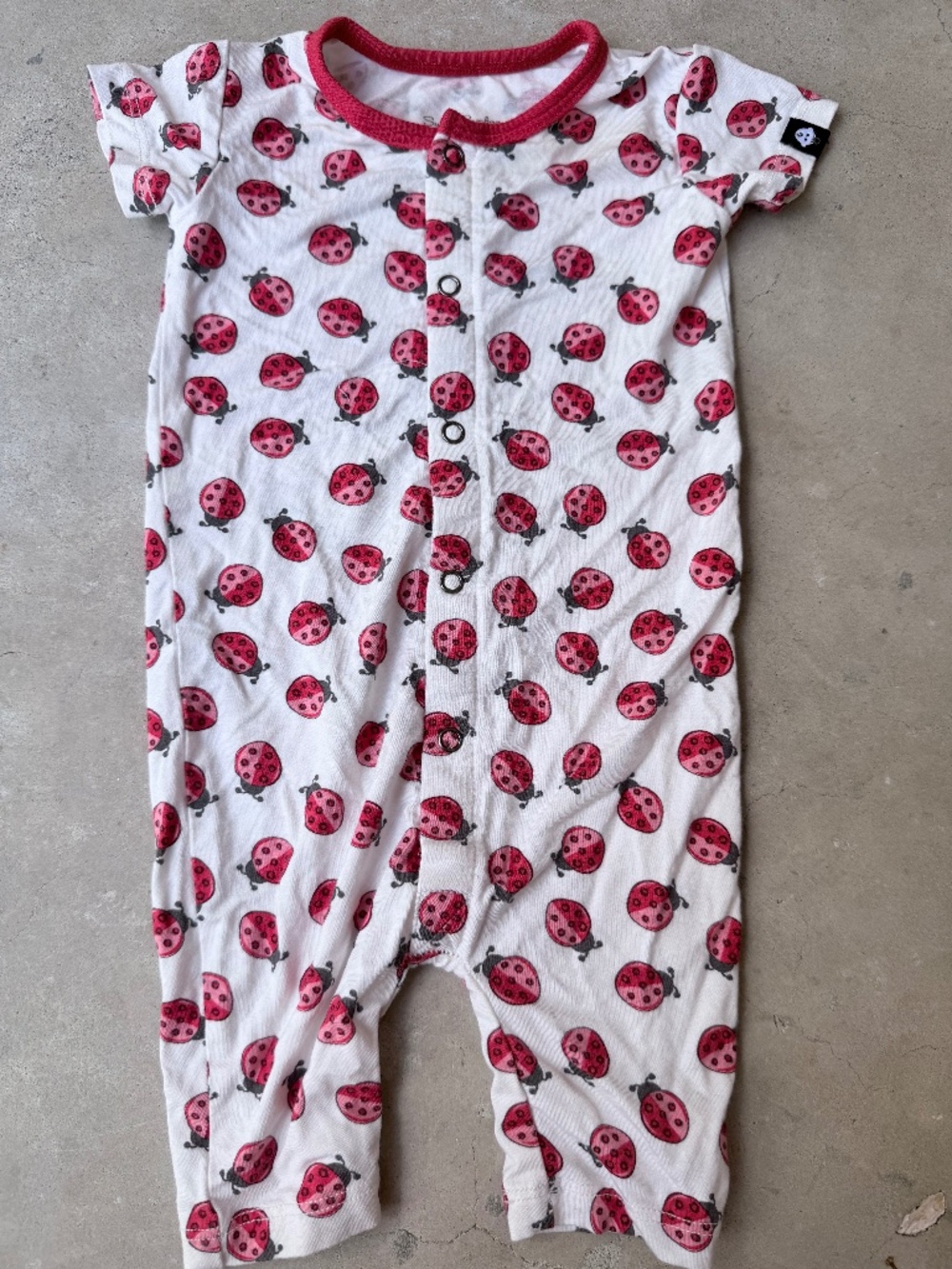 Newborn Ladybug Short Sleeve Romper
